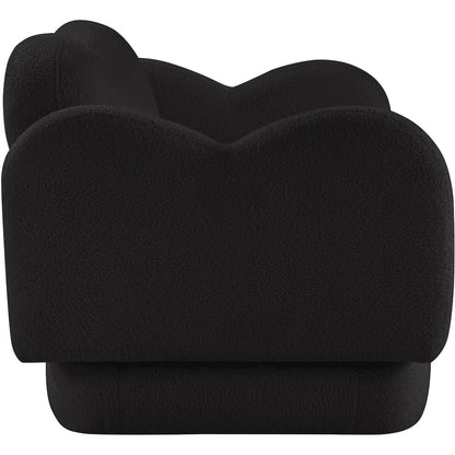 Bloom Black Teddy Fabric Loveseat