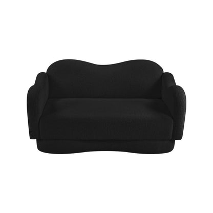 Bloom Black Teddy Fabric Loveseat