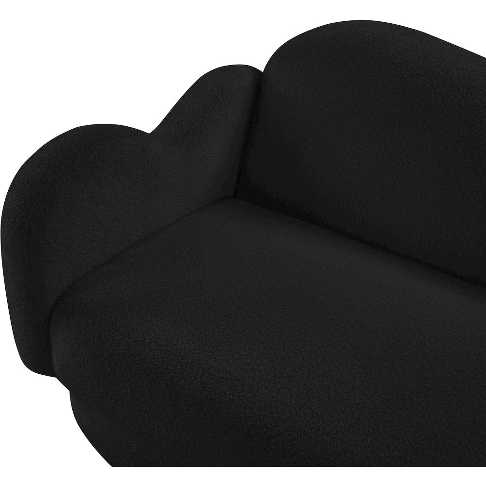 Bloom Black Teddy Fabric Loveseat