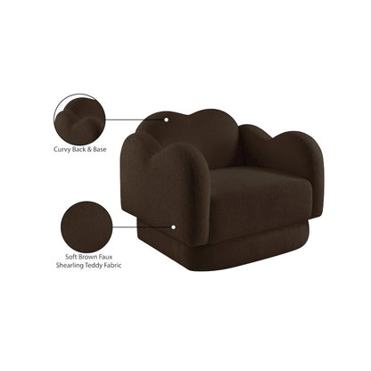 Bloom Brown Teddy Fabric Chair