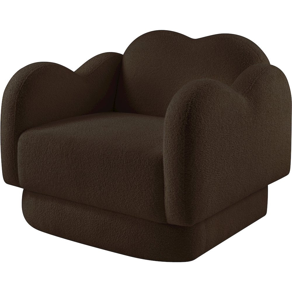 Bloom Brown Teddy Fabric Chair