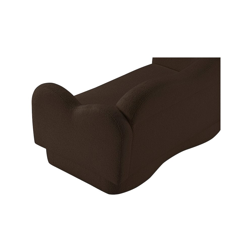 Bloom Brown Teddy Fabric Loveseat