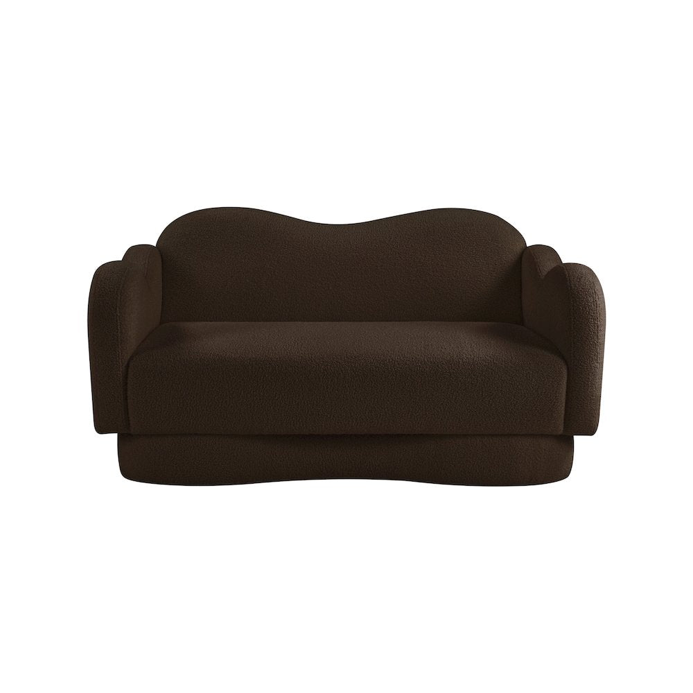 Bloom Brown Teddy Fabric Loveseat