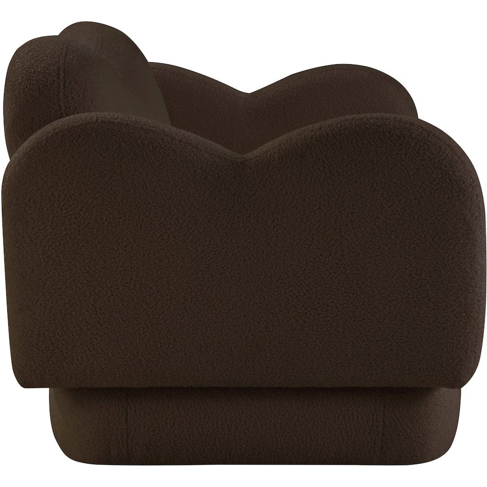 Bloom Brown Teddy Fabric Loveseat