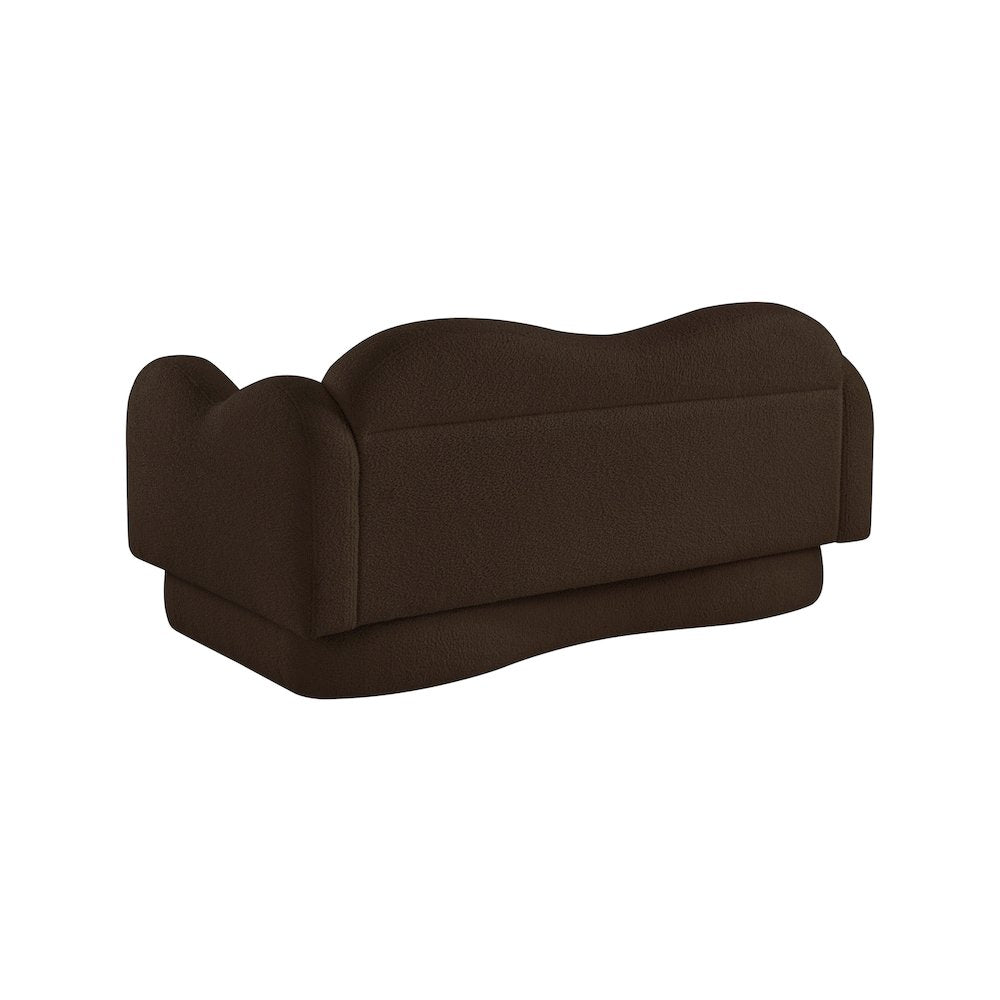 Bloom Brown Teddy Fabric Loveseat