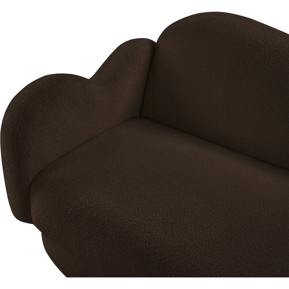 Bloom Brown Teddy Fabric Loveseat