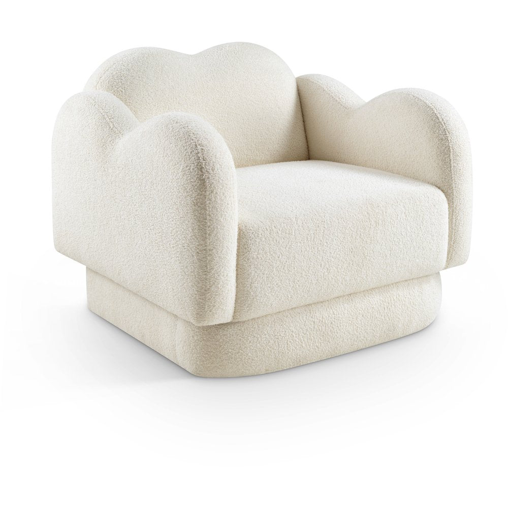 Bloom Cream Teddy Fabric Chair