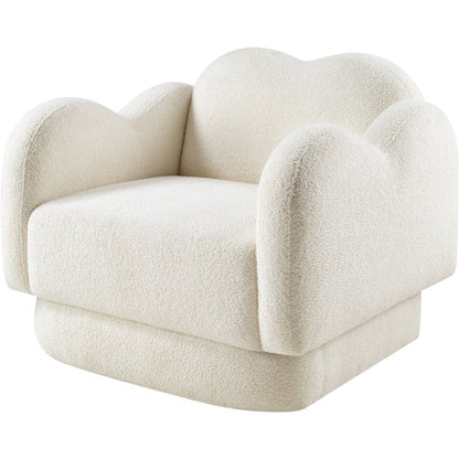 Bloom Cream Teddy Fabric Chair