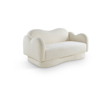 Bloom Cream Teddy Fabric Loveseat