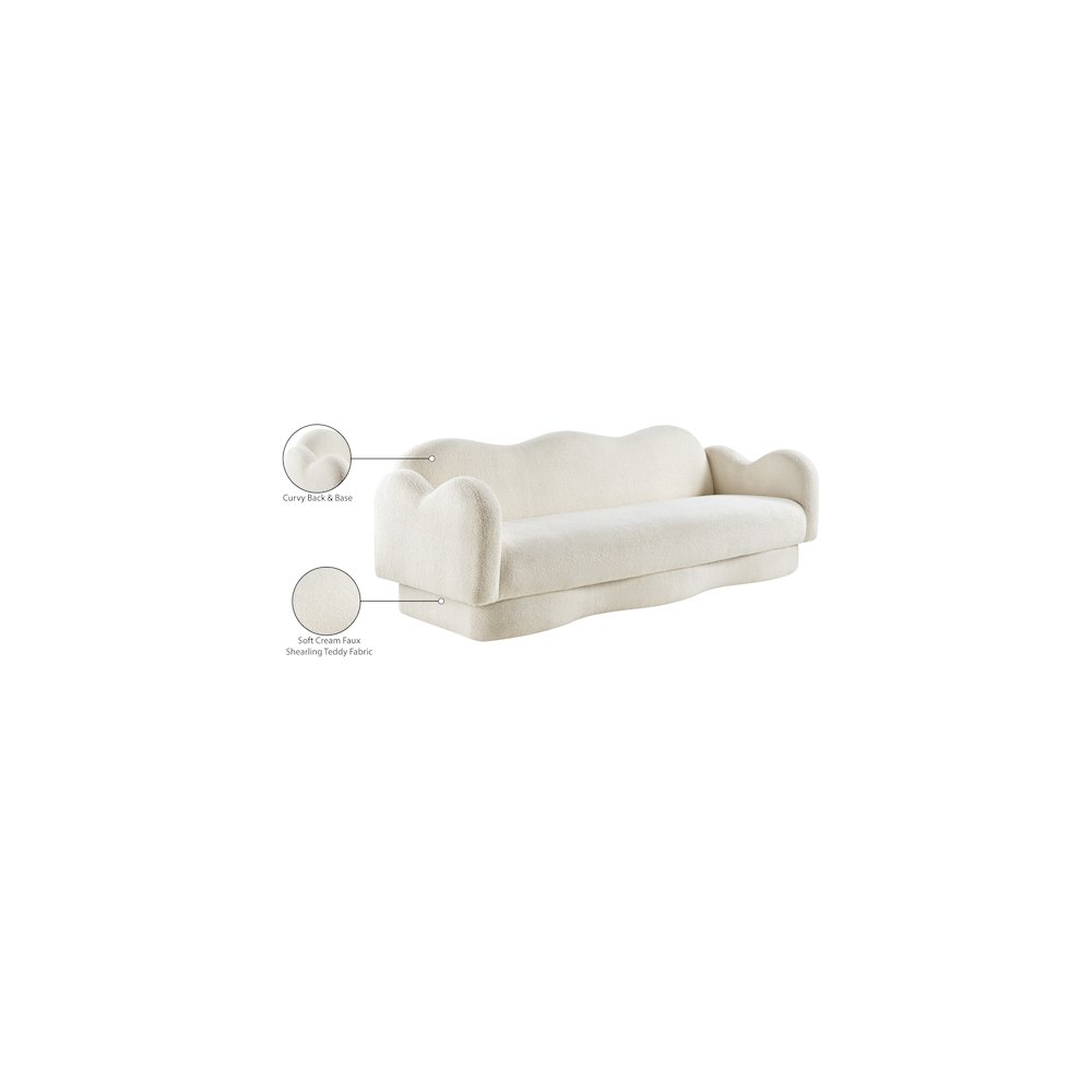 Bloom Cream Teddy Fabric Sofa