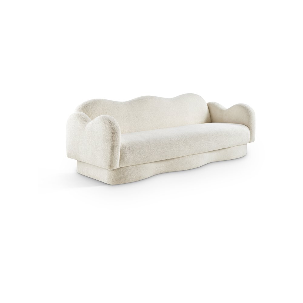 Bloom Cream Teddy Fabric Sofa
