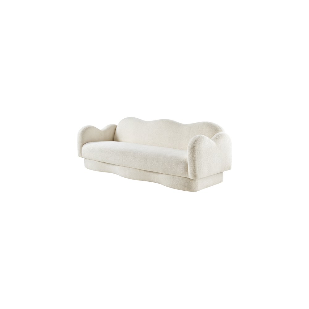 Bloom Cream Teddy Fabric Sofa