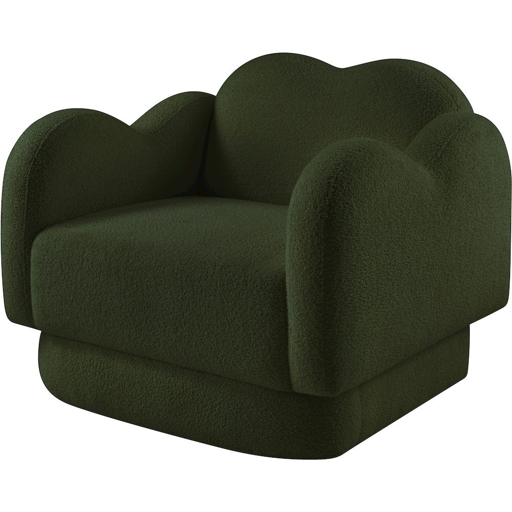 Bloom Green Teddy Fabric Chair