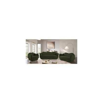 Bloom Green Teddy Fabric Loveseat