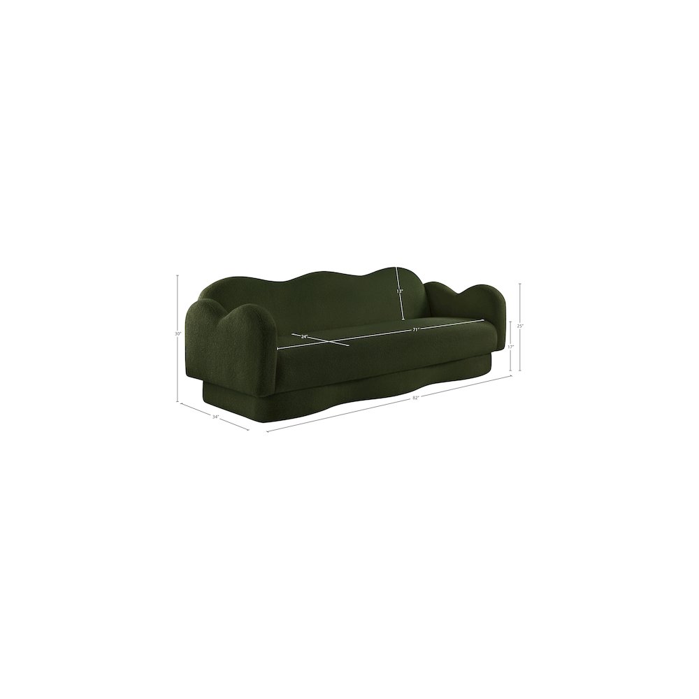 Bloom Green Teddy Fabric Sofa