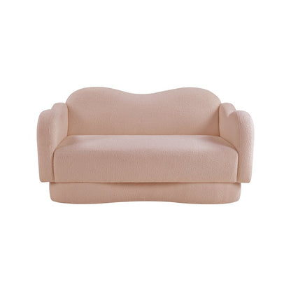 Bloom Pink Teddy Fabric Loveseat