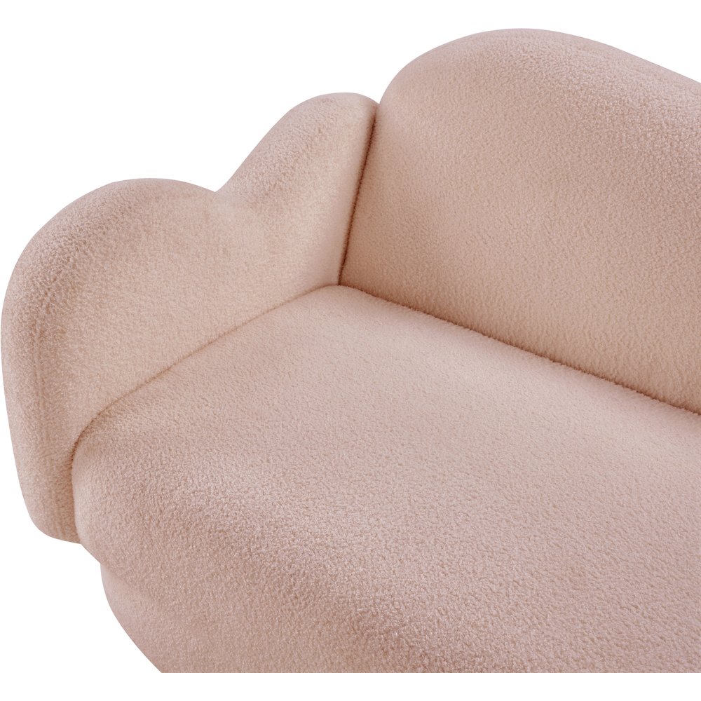 Bloom Pink Teddy Fabric Loveseat