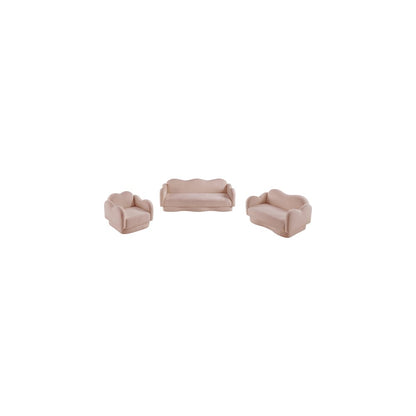 Bloom Pink Teddy Fabric Sofa
