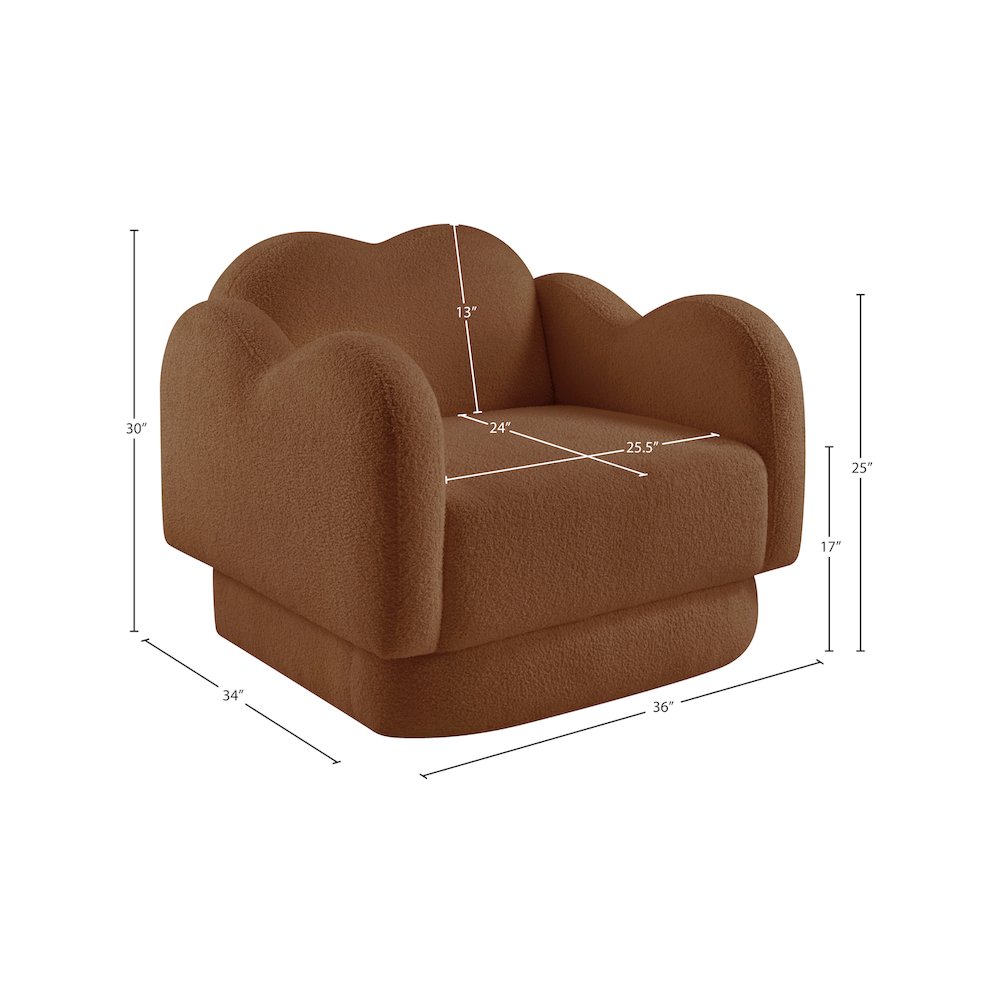 Bloom Saddle Teddy Fabric Chair