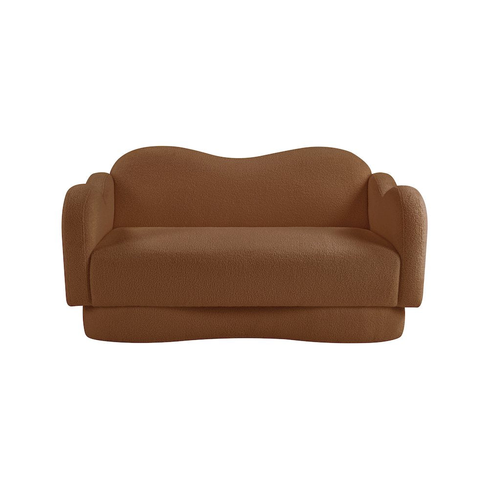 Bloom Saddle Teddy Fabric Loveseat
