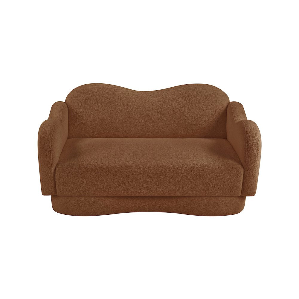 Bloom Saddle Teddy Fabric Loveseat