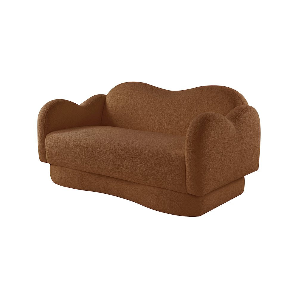 Bloom Saddle Teddy Fabric Loveseat