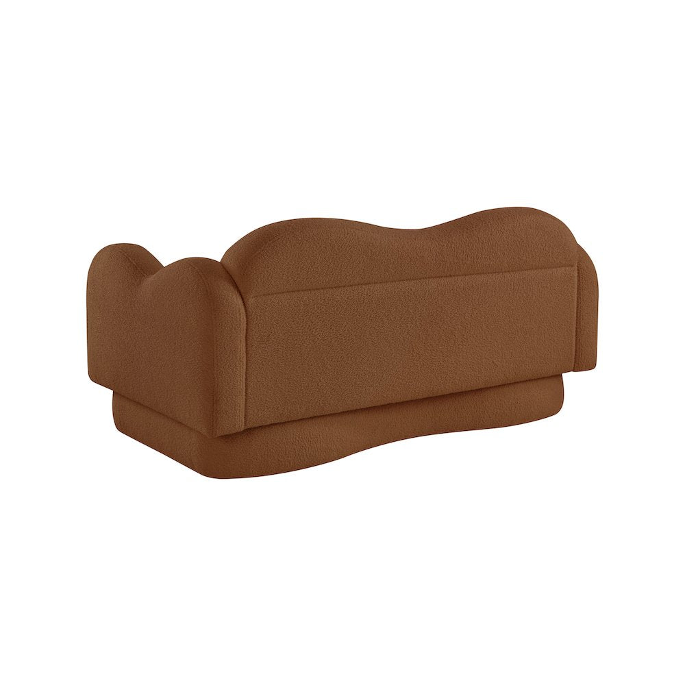 Bloom Saddle Teddy Fabric Loveseat