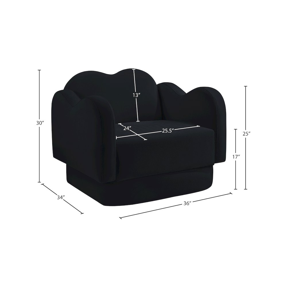 Bloom Black Velvet Chair