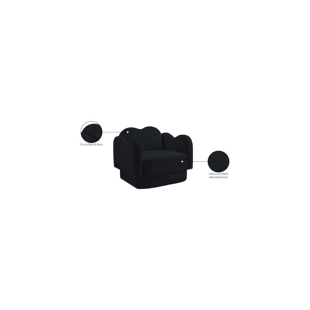 Bloom Black Velvet Chair