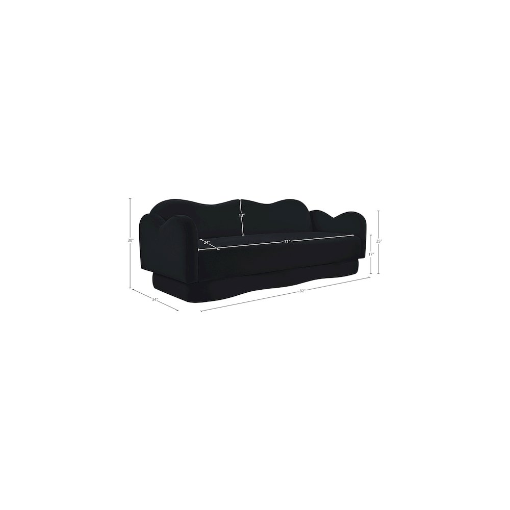 Bloom Black Velvet Sofa