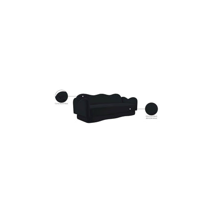Bloom Black Velvet Sofa