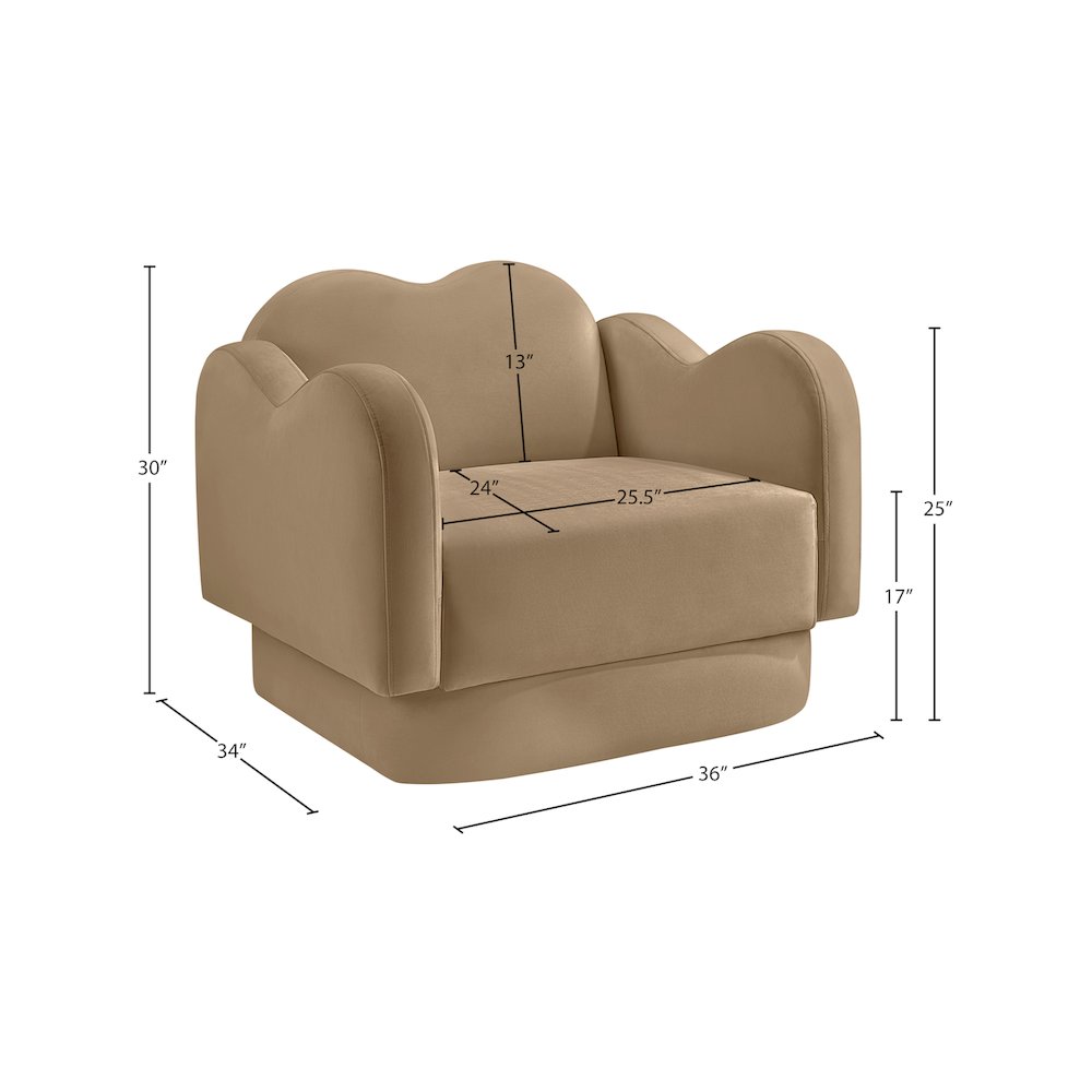 Bloom Camel Velvet Chair