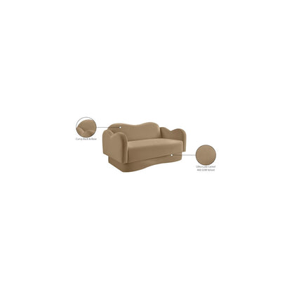 Bloom Camel Velvet Loveseat
