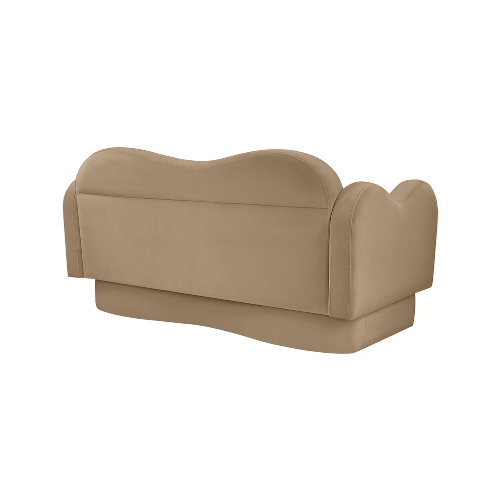 Bloom Camel Velvet Loveseat