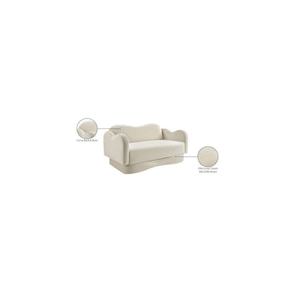 Bloom Cream Velvet Loveseat