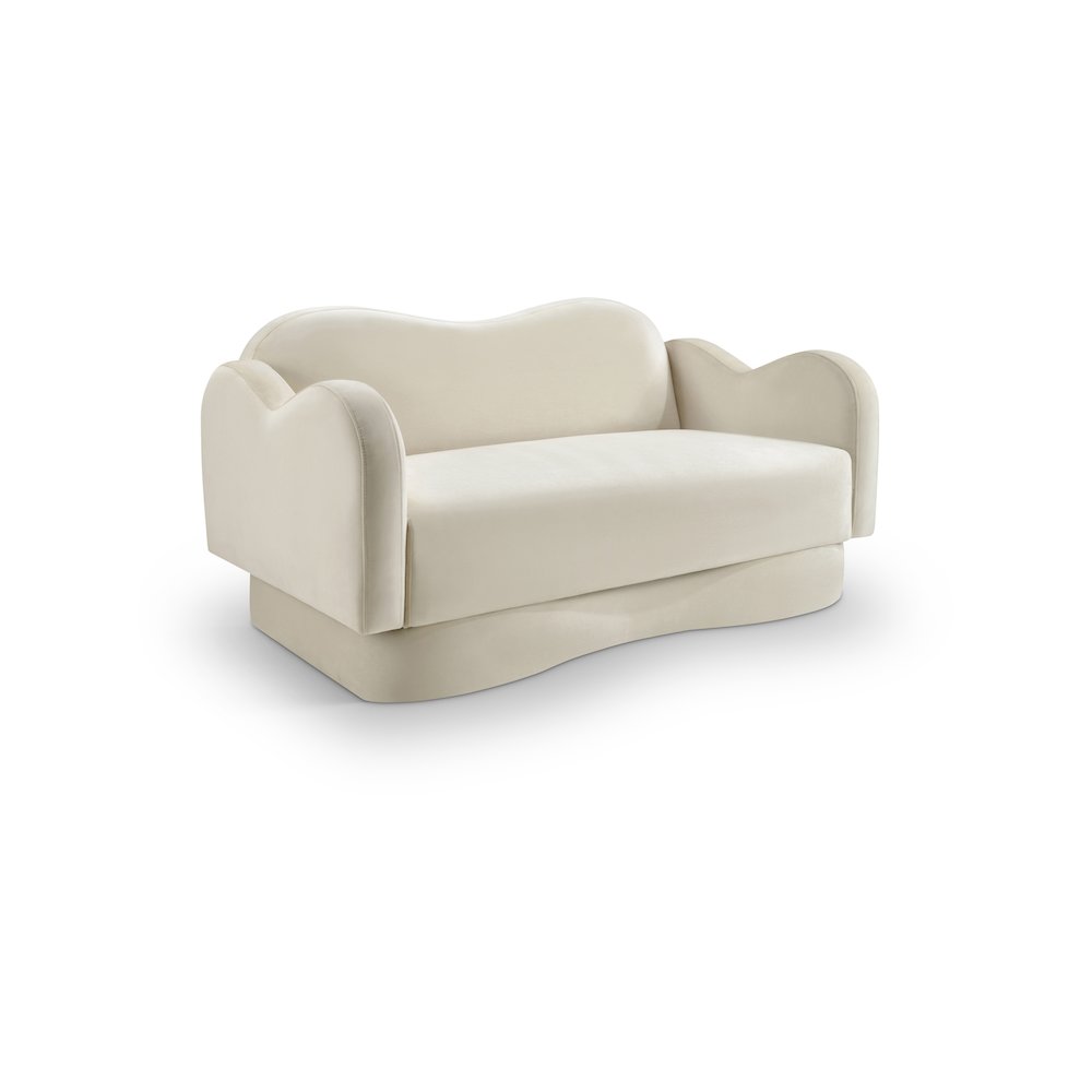 Bloom Cream Velvet Loveseat