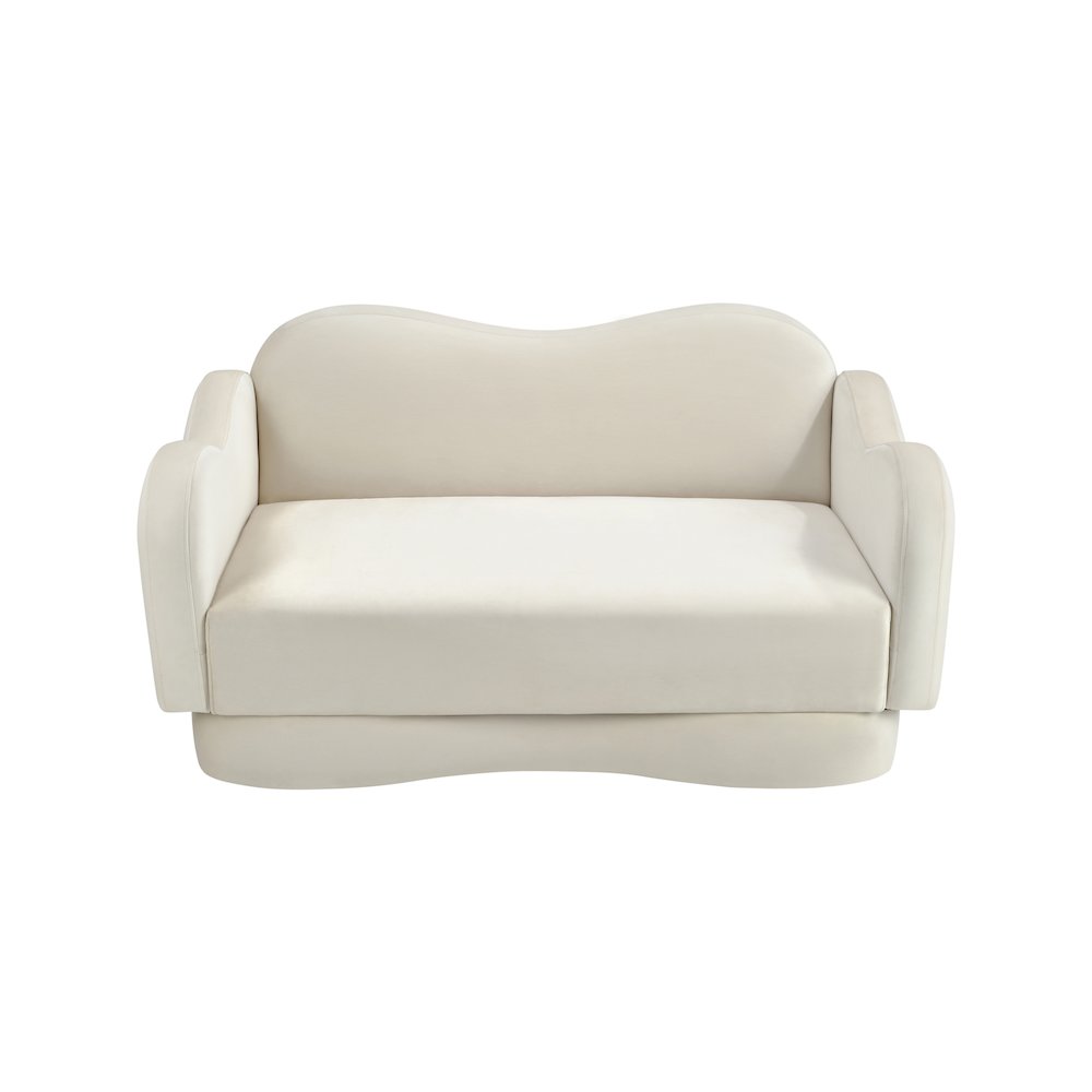 Bloom Cream Velvet Loveseat