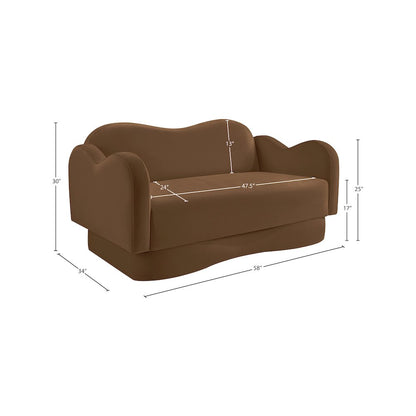 Bloom Saddle Velvet Loveseat