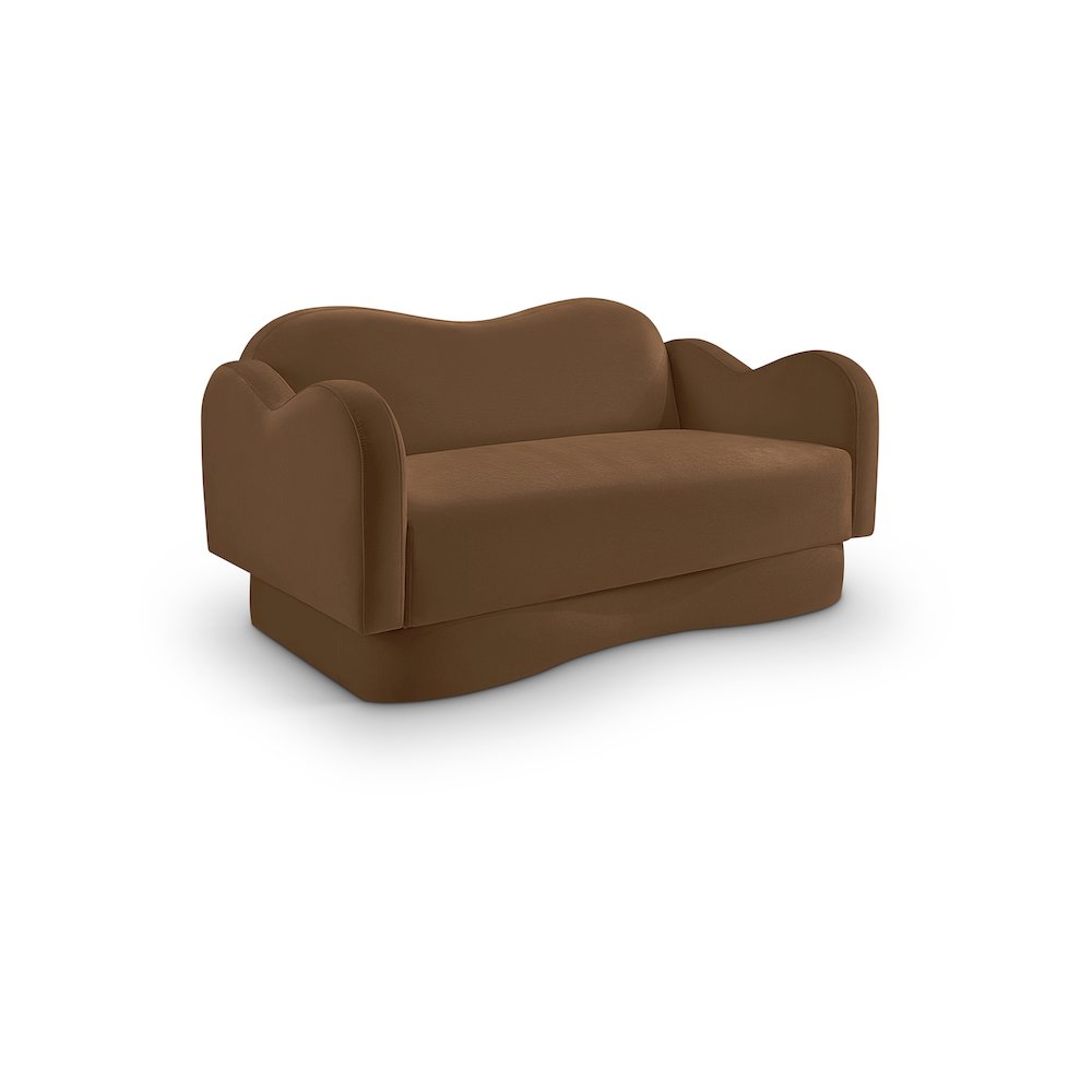 Bloom Saddle Velvet Loveseat