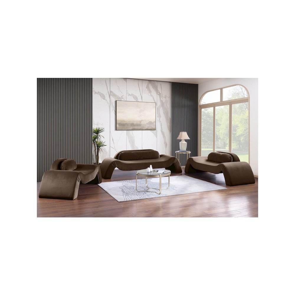 Austin Brown Velvet Loveseat
