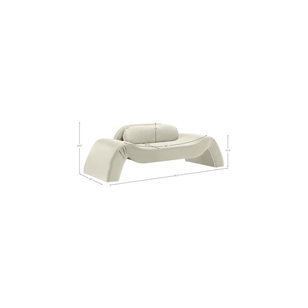 Austin Cream Velvet Loveseat