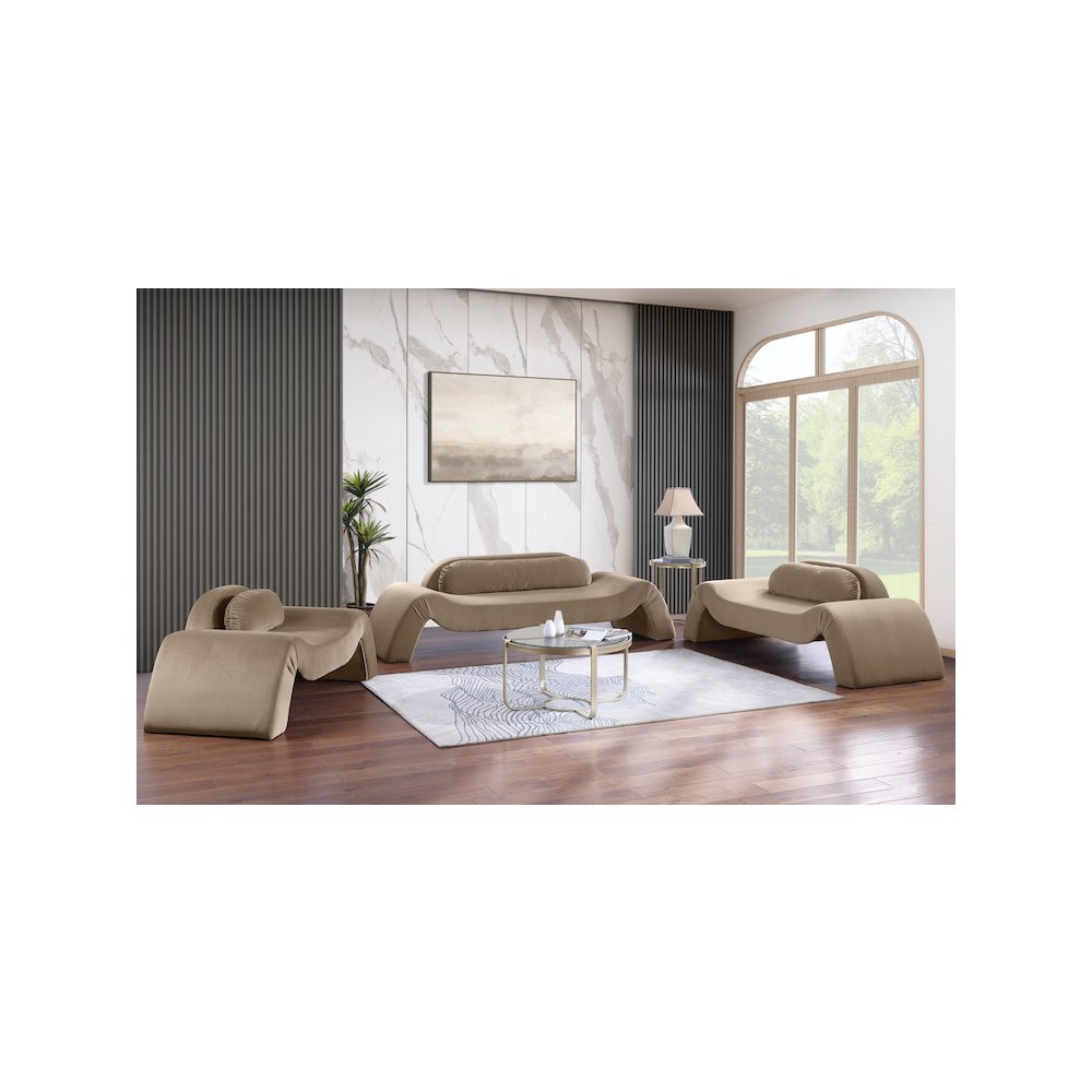 Austin Taupe Velvet Loveseat
