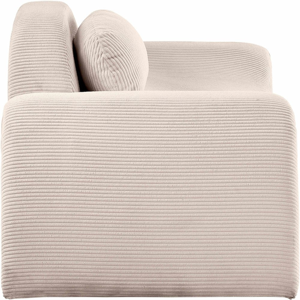 Austin Beige Corduroy Fabric Loveseat