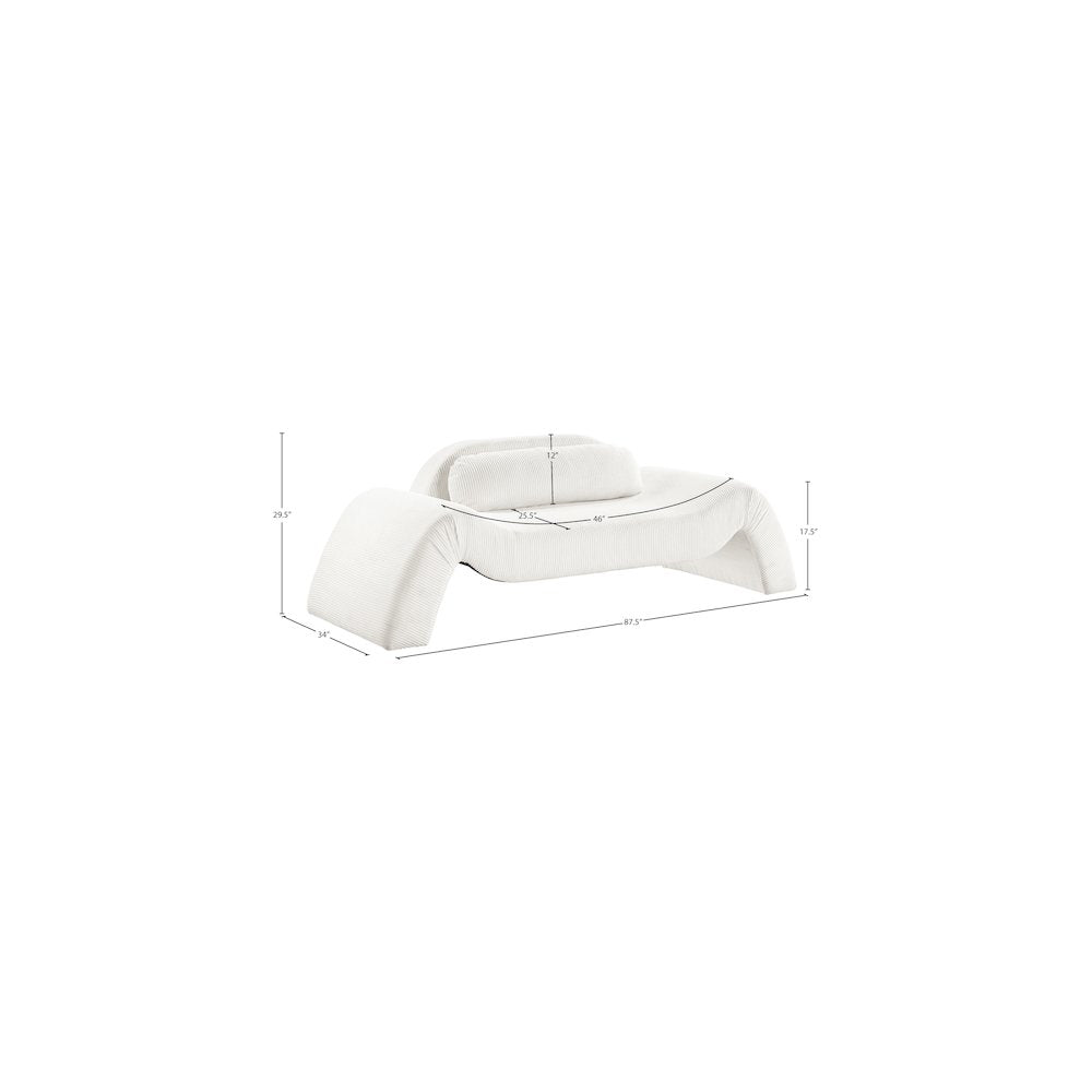 Austin Cream Corduroy Fabric Loveseat