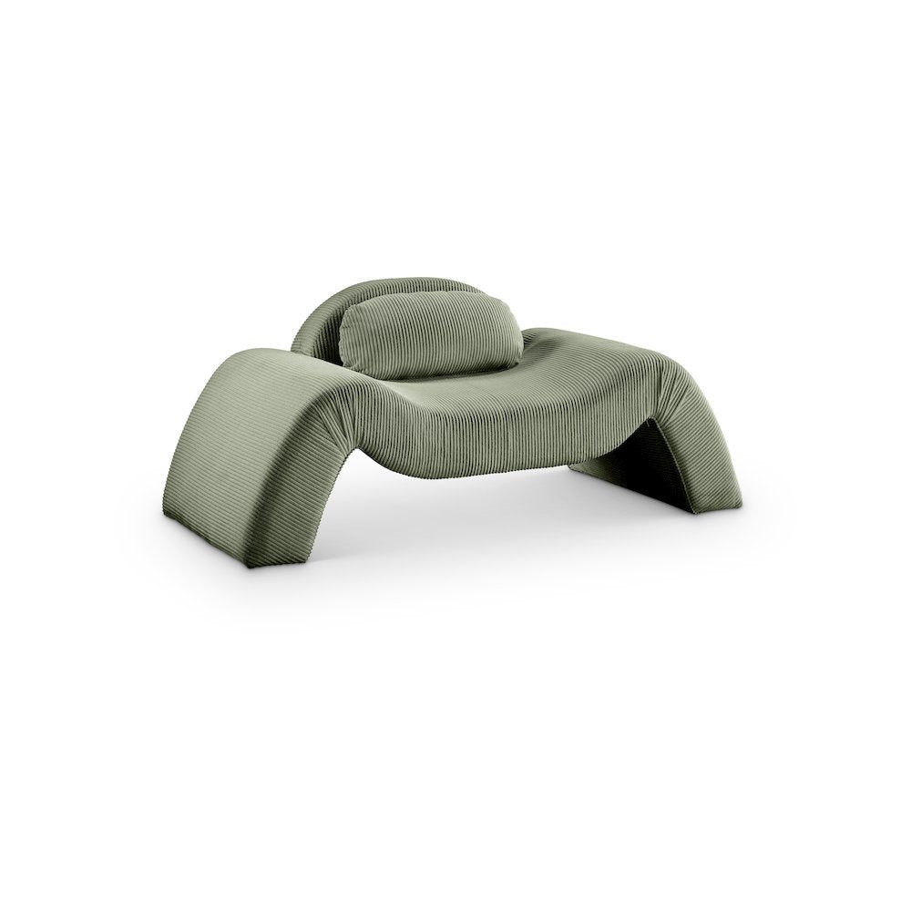 Austin Green Corduroy Fabric Chair