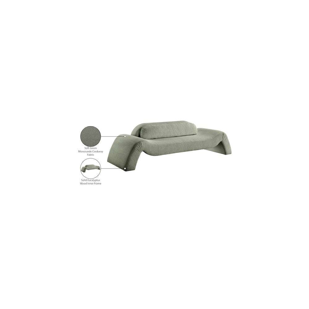 Austin Green Corduroy Fabric Sofa
