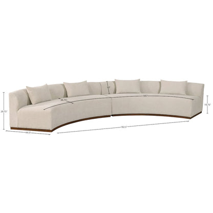 Avanti 182.5" Beige Chenille Fabric Upholstered 2pc. Modular Sectional