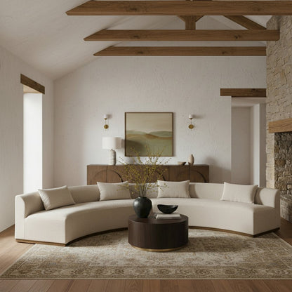 Avanti 182.5" Beige Chenille Fabric Upholstered 2pc. Modular Sectional