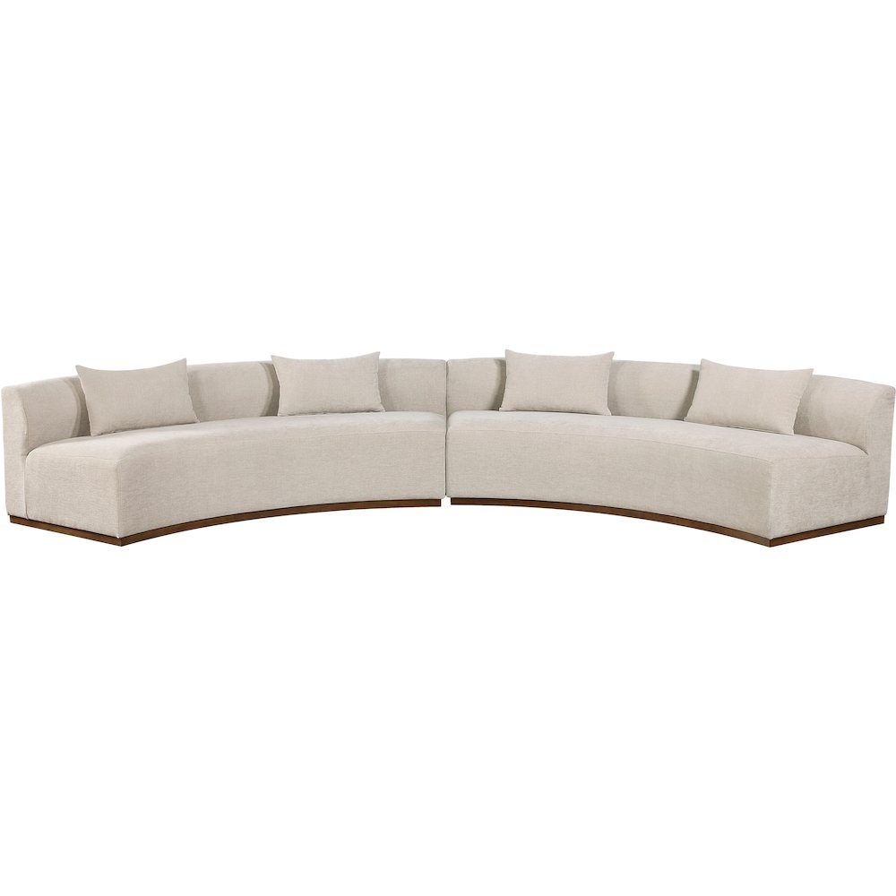 Avanti 182.5" Beige Chenille Fabric Upholstered 2pc. Modular Sectional