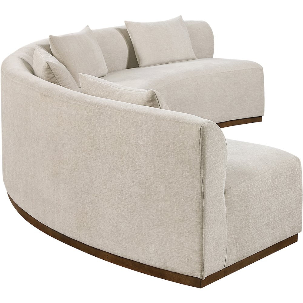 Avanti 182.5" Beige Chenille Fabric Upholstered 2pc. Modular Sectional